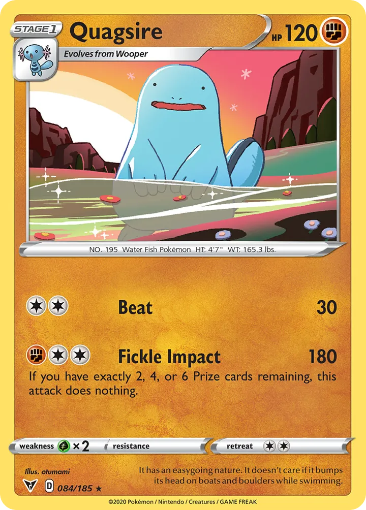 Sword & Shield—Vivid Voltage 英語版 Quagsire 84 カード表面