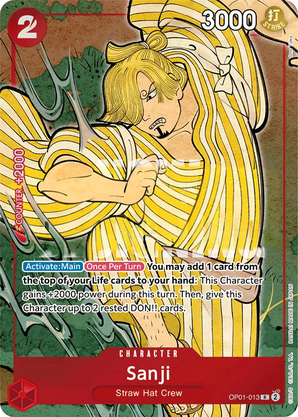 Romance Dawn 영어판 Sanji OP01-013 · 패럴렐 4 카드 앞면