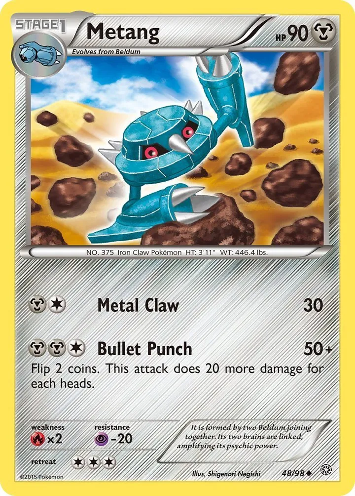 XY—Ancient Origins 英語版 Metang 48 カード表面