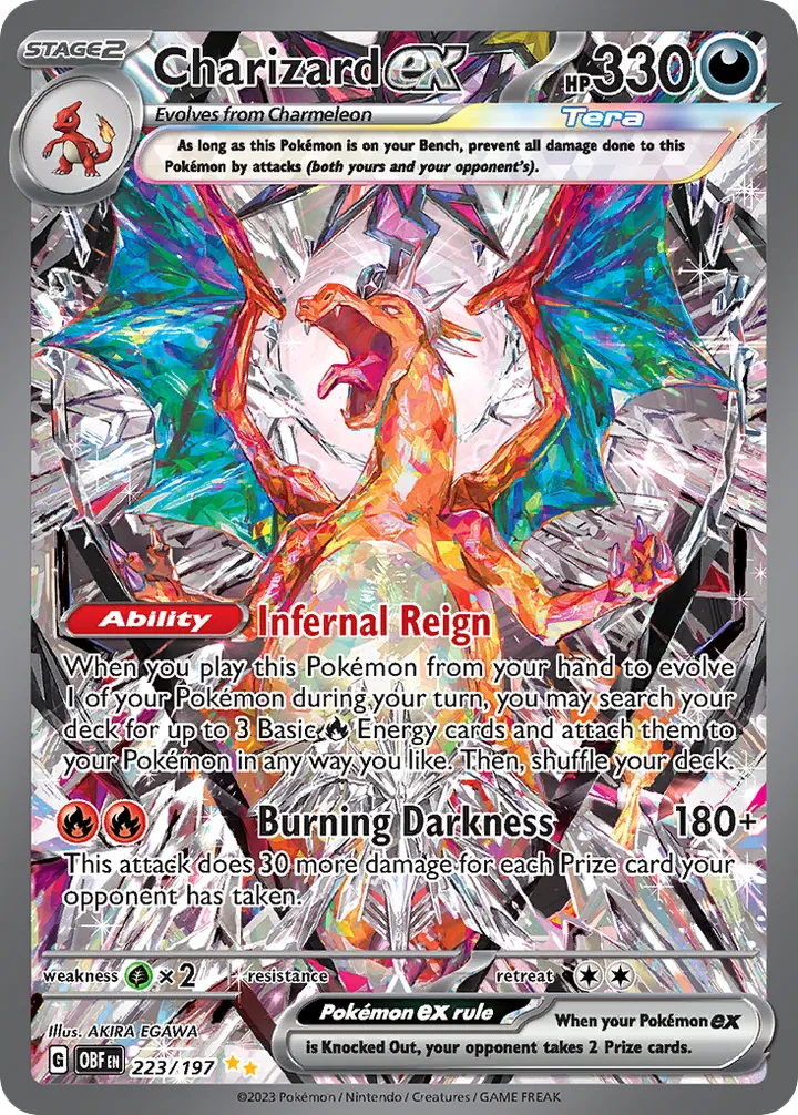 Scarlet & Violet—Obsidian Flames 英語版 Charizard ex 223 カード表面