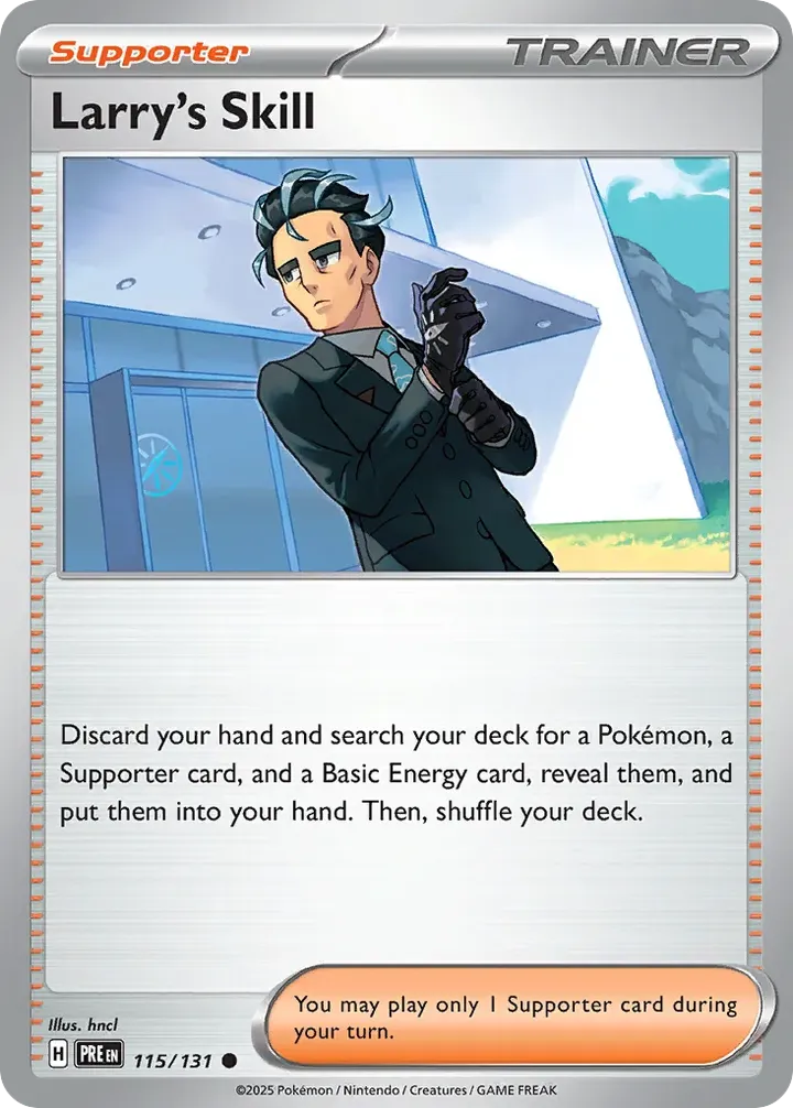 Scarlet & Violet—Prismatic Evolutions 英語版 Larry's Skill 115 カード表面