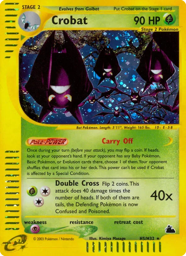 Skyridge 영어판 Crobat H5 카드 앞면