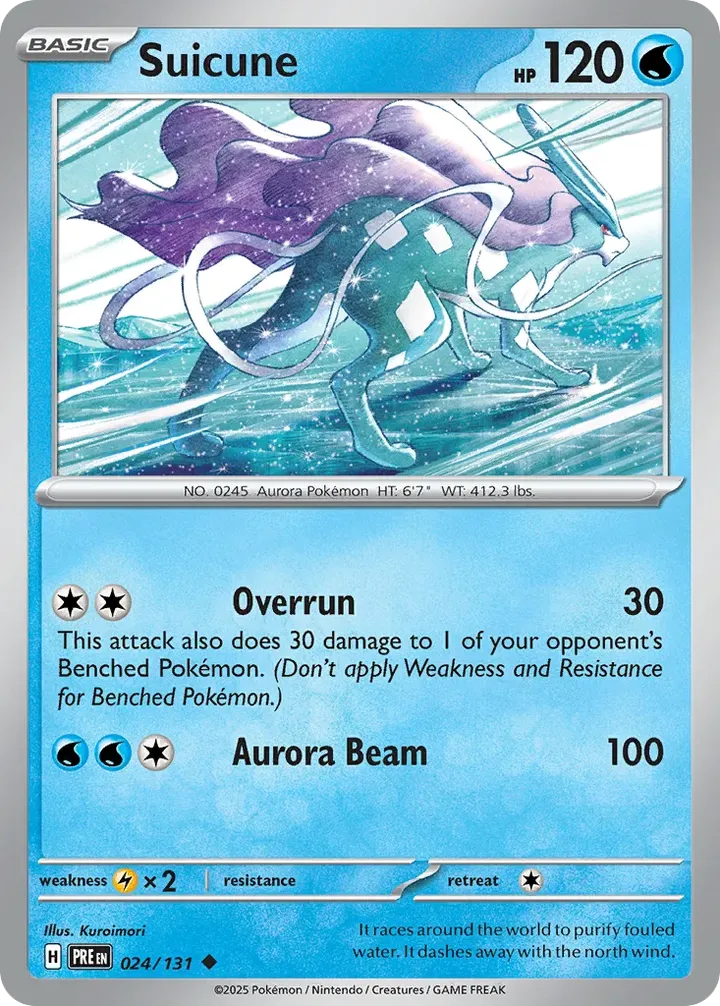 Scarlet & Violet—Prismatic Evolutions 영어판 Suicune 24 카드 앞면