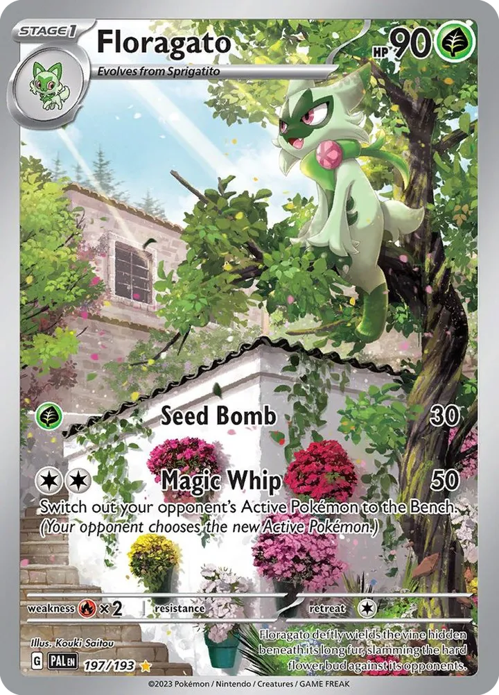 Scarlet & Violet—Paldea Evolved 영어판 Floragato 197 카드 앞면