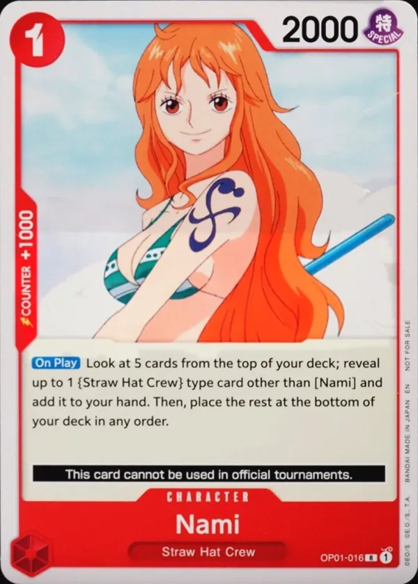 Romance Dawn 英語版 Nami OP01-016 · デモデッキ カード表面