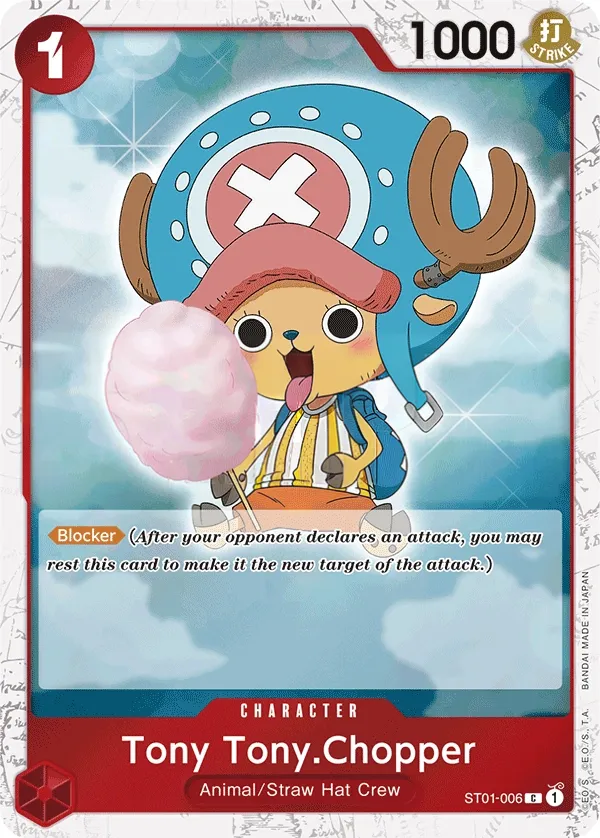Straw Hat Crew 英語版 Tony Tony.Chopper ST01-006 · パラレル 6 カード表面