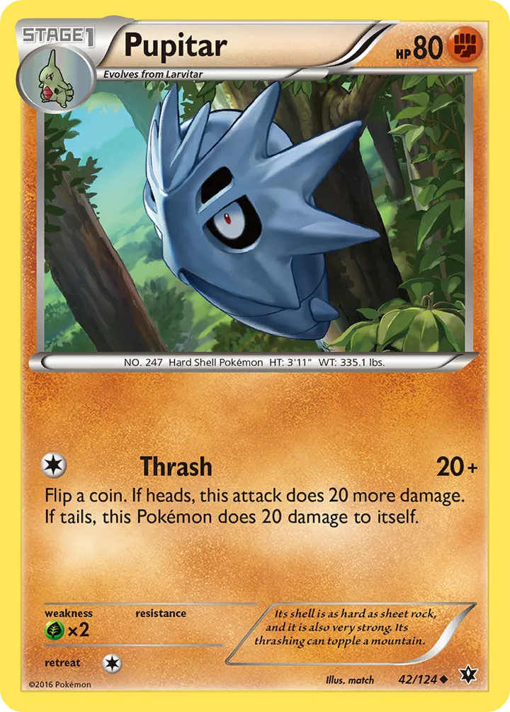 XY—Fates Collide 영어판 Pupitar 42 카드 앞면