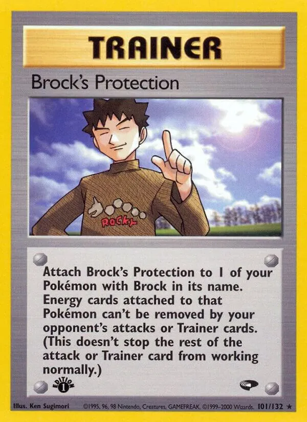 Gym Challenge 영어판 Brock's Protection 101 카드 앞면