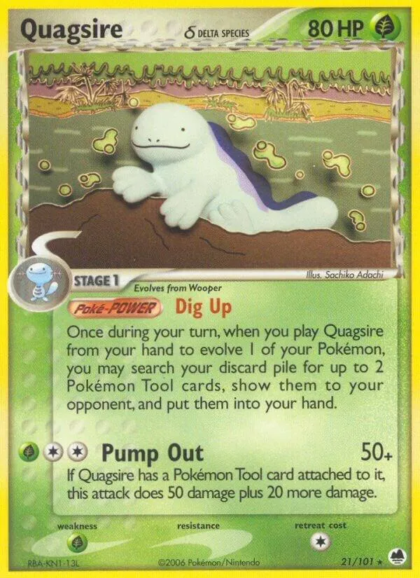 EX Dragon Frontiers 英語版 Quagsire δ 21 カード表面