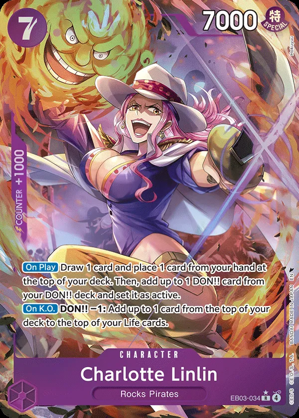 One Piece Heroines Edition 英語版 Charlotte Linlin EB03-034 · パラレル カード表面