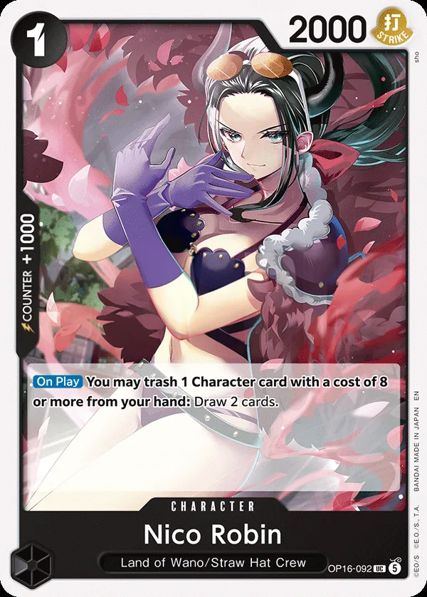 The Time of Battle 영어판 Nico Robin OP16-092 카드 앞면