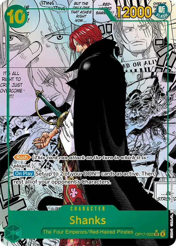 The World's Strongest Warriors 영어판 Shanks OP17-022 · 패럴렐 2 카드 앞면