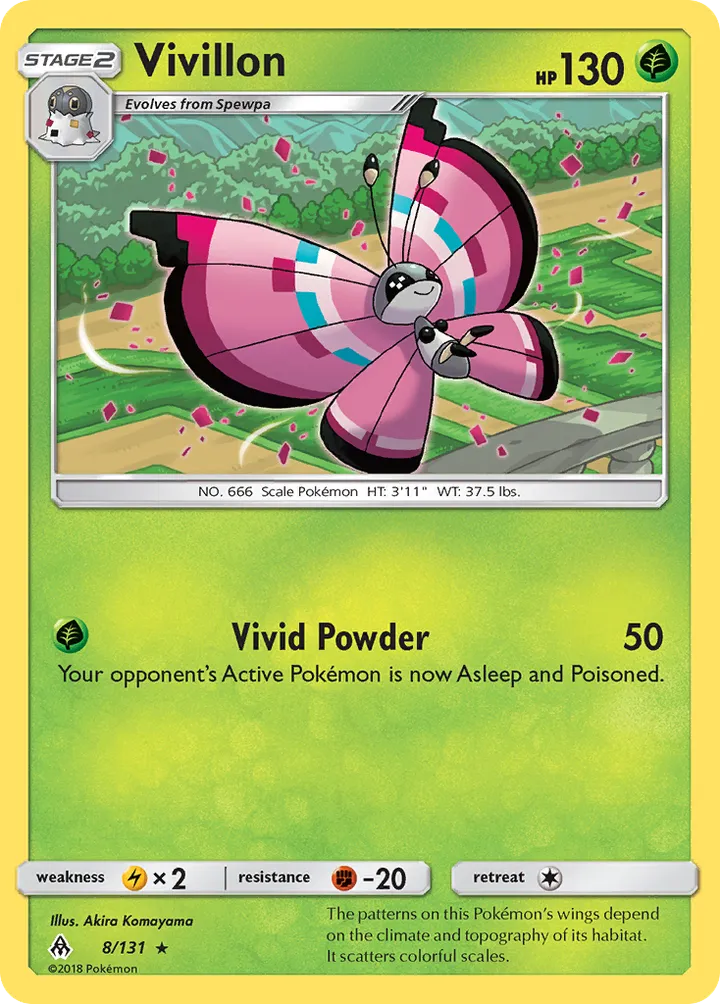 Sun & Moon—Forbidden Light 英語版 Vivillon 8 カード表面