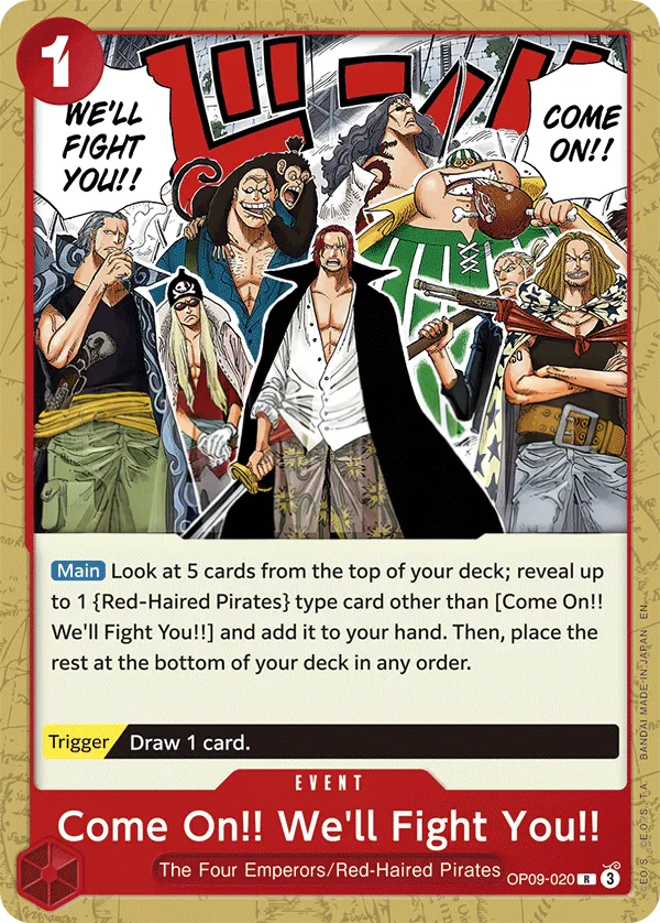 Emperors in the New World 영어판 Come On!! We'll Fight You!! OP09-020 · 재록 카드 앞면