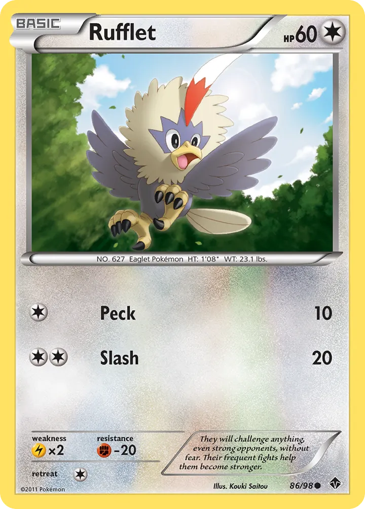 Black & White—Emerging Powers 英語版 Rufflet 86 カード表面
