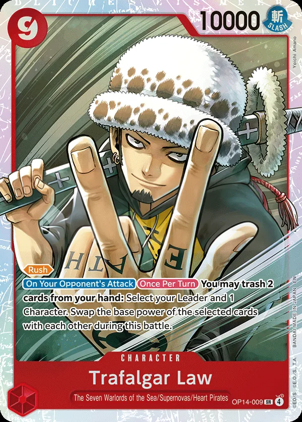 The Azure Sea's Seven 英語版 Trafalgar Law OP14-009 カード表面