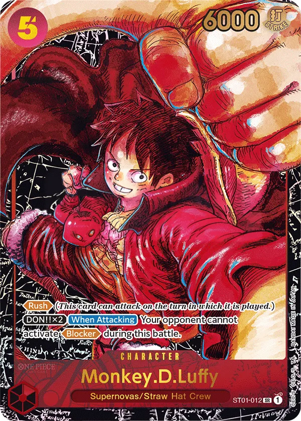 Straw Hat Crew 英語版 Monkey.D.Luffy ST01-012 · パラレル 2 カード表面