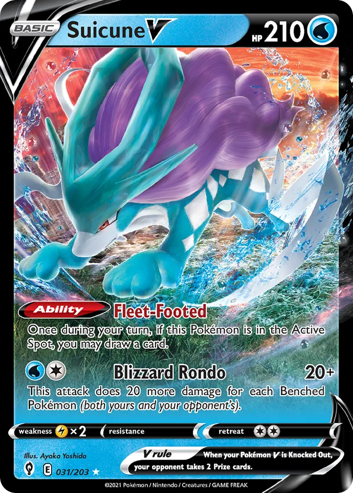 Sword & Shield—Evolving Skies 영어판 Suicune V 31 카드 앞면