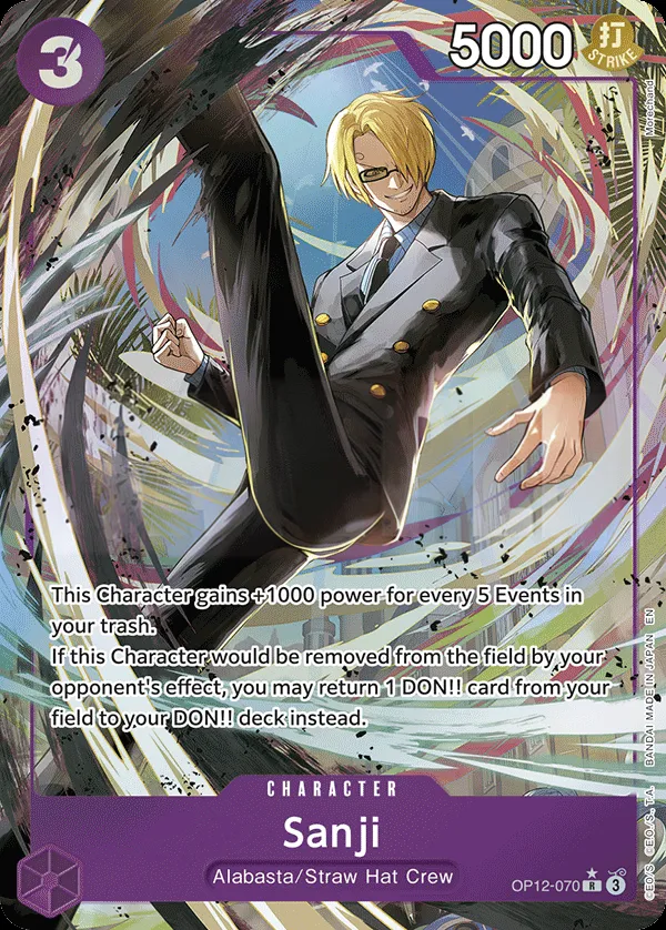 Legacy of the Master 영어판 Sanji OP12-070 · 패럴렐 카드 앞면