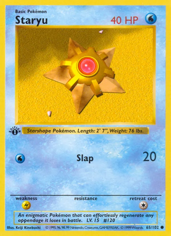 Base Set 영어판 Staryu 65 카드 앞면