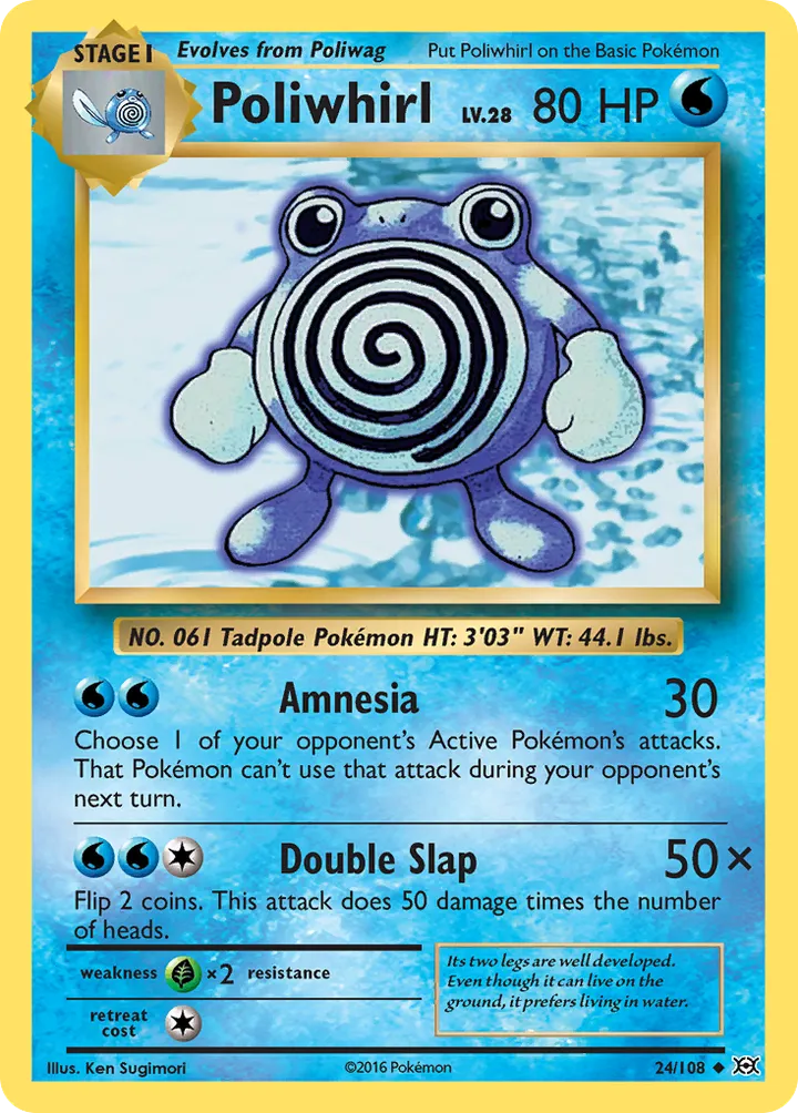 Front of Poliwhirl 24, XY—Evolutions English