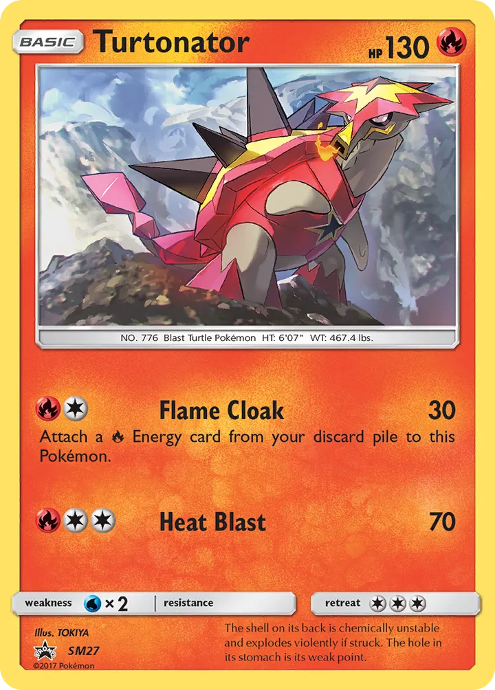 SM Black Star Promos 영어판 Turtonator SM27 카드 앞면