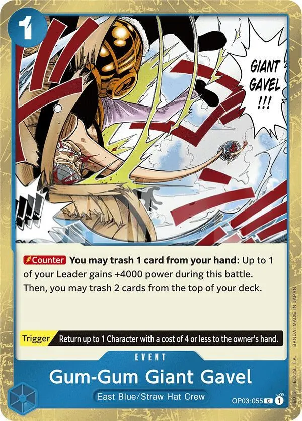 Pillars of Strength 영어판 Gum-Gum Giant Gavel OP03-055 · 재록 · 졸리로저 카드 앞면