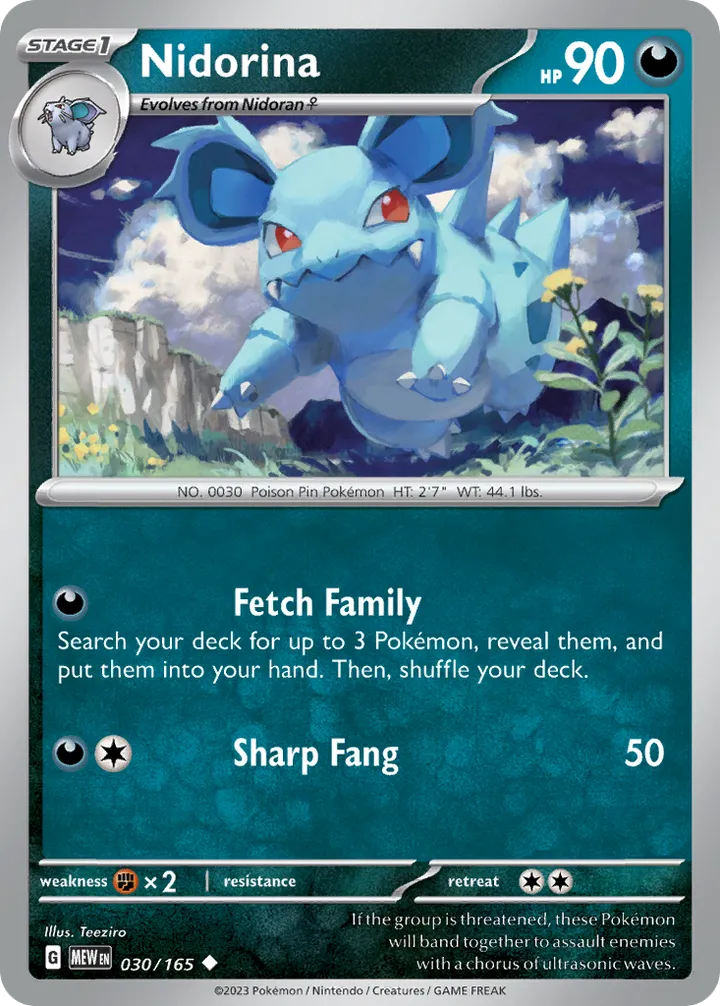 Scarlet & Violet—151 英語版 Nidorina 30 カード表面