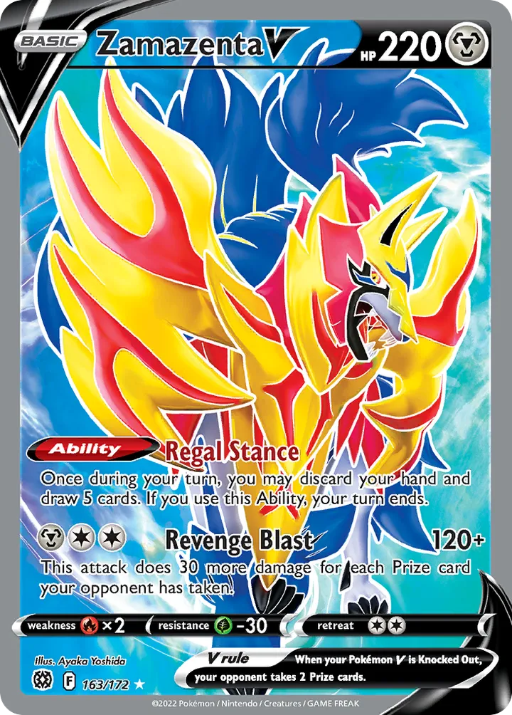Sword & Shield—Brilliant Stars 영어판 Zamazenta V 163 카드 앞면