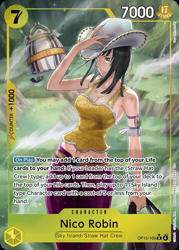 Adventure on Kami's Island 영어판 Nico Robin OP15-109 · 패럴렐 카드 앞면