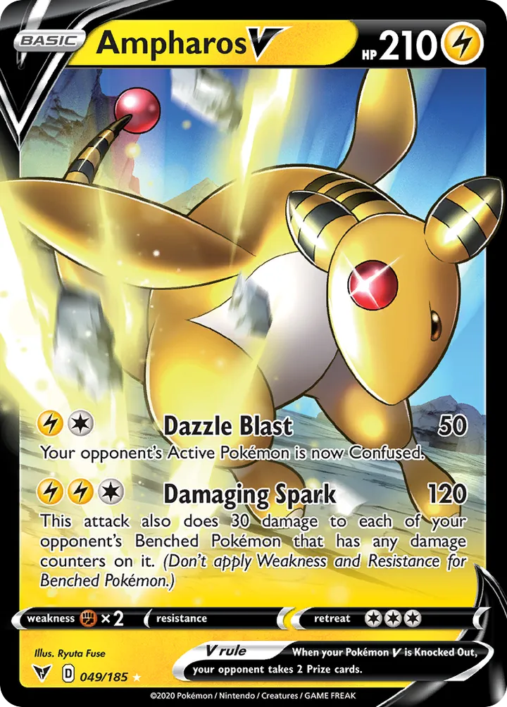 Sword & Shield—Vivid Voltage 英語版 Ampharos V 49 カード表面
