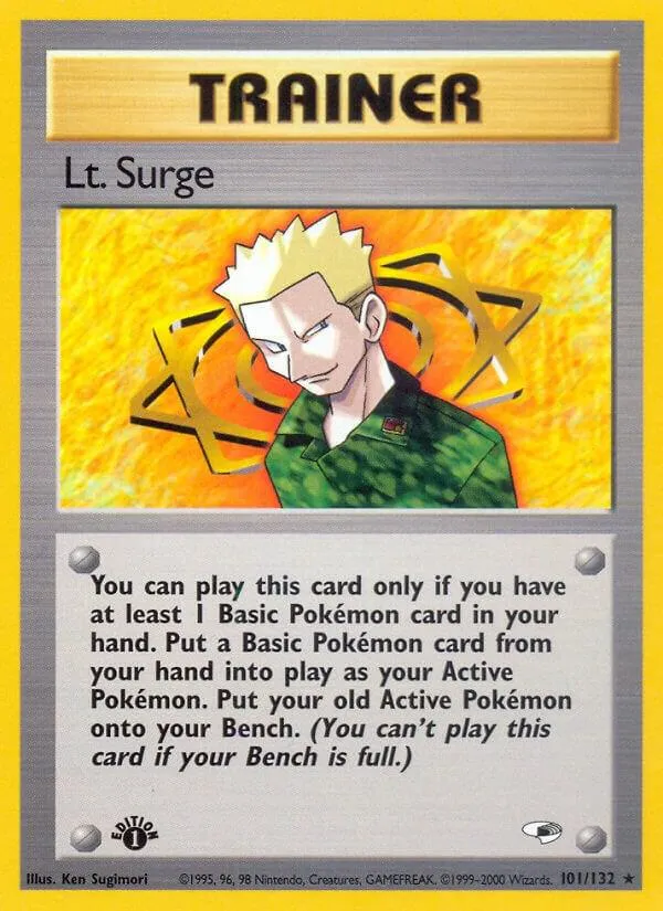 Gym Heroes 英語版 Lt. Surge 101 カード表面