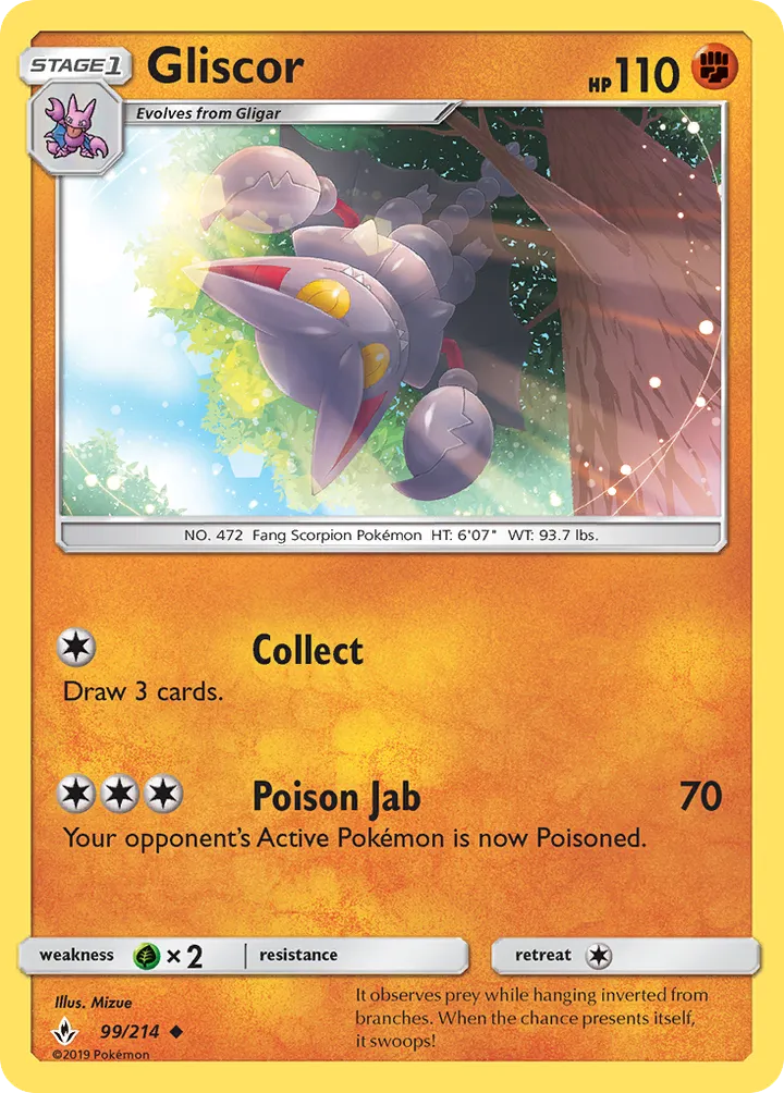 Sun & Moon—Unbroken Bonds 영어판 Gliscor 99 카드 앞면