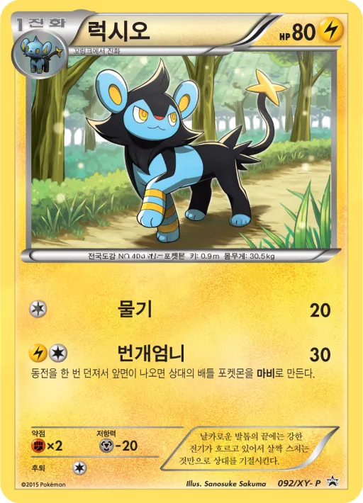XY 프로모 카드 韓国語版 럭시오 92 カード表面