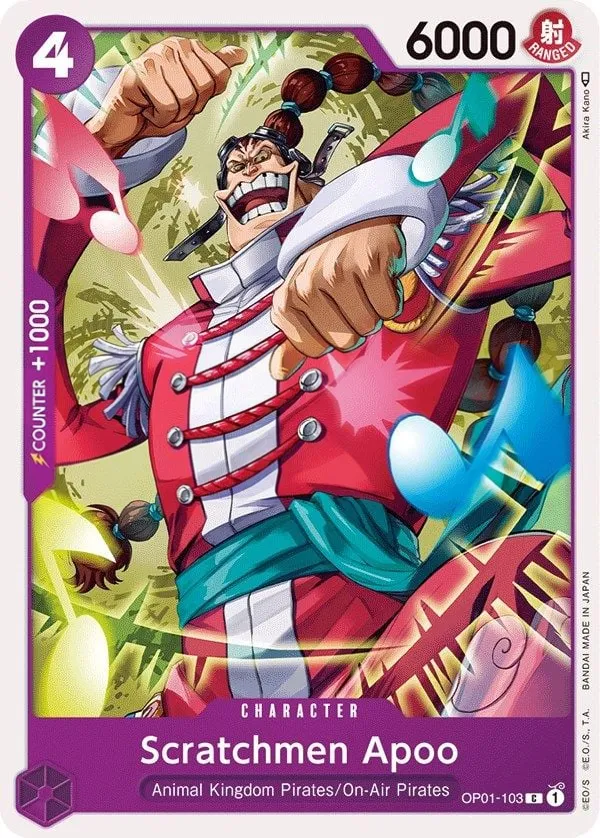 Romance Dawn 英語版 Scratchmen Apoo OP01-103 カード表面