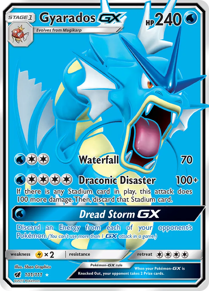 Sun & Moon—Crimson Invasion 영어판 Gyarados-GX 101 카드 앞면
