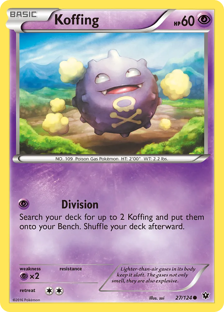 XY—Fates Collide 영어판 Koffing 27 카드 앞면