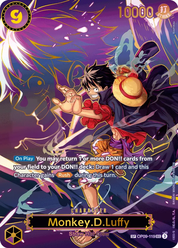Emperors in the New World 영어판 Monkey.D.Luffy OP09-119 · 패럴렐 3 카드 앞면