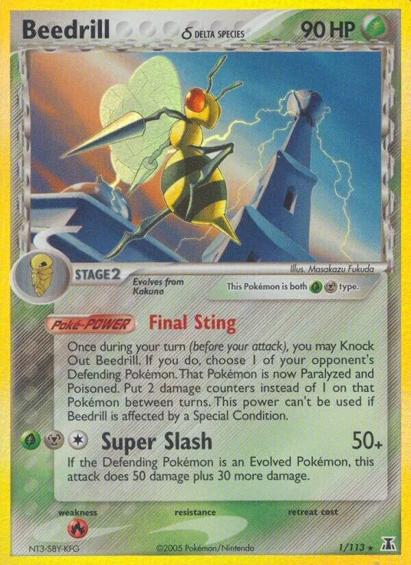 EX Delta Species 영어판 Beedrill δ 1 카드 앞면