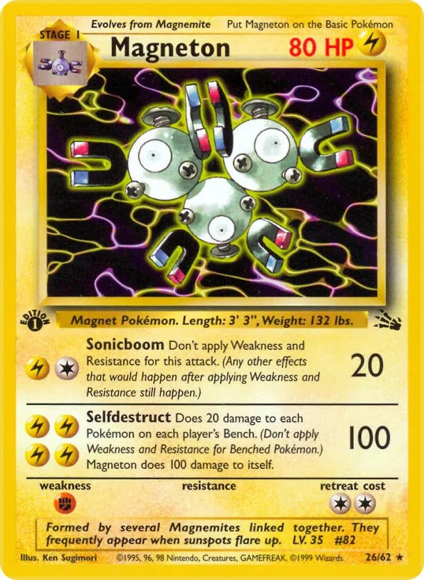 Fossil 英語版 Magneton 26 カード表面