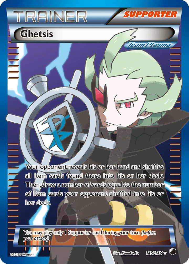Black & White—Plasma Freeze 영어판 Ghetsis 115 카드 앞면