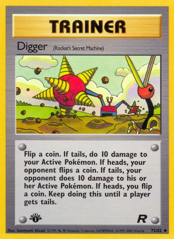 Team Rocket 영어판 Digger 75 카드 앞면