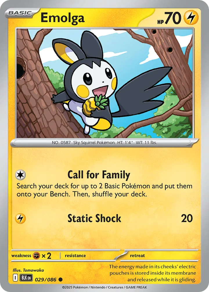 Front of Emolga 29, Scarlet & Violet—Black Bolt English