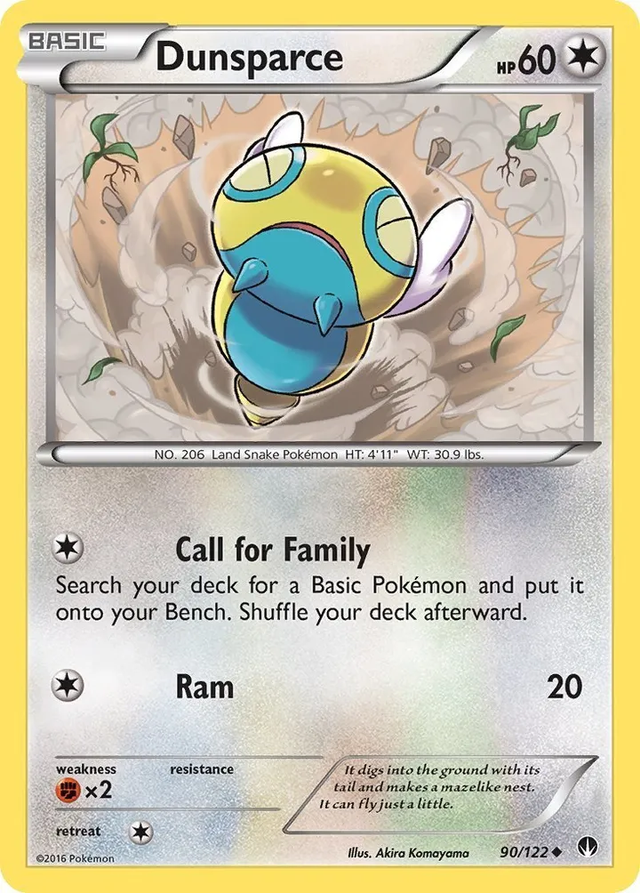 XY—BREAKpoint 영어판 Dunsparce 90 카드 앞면