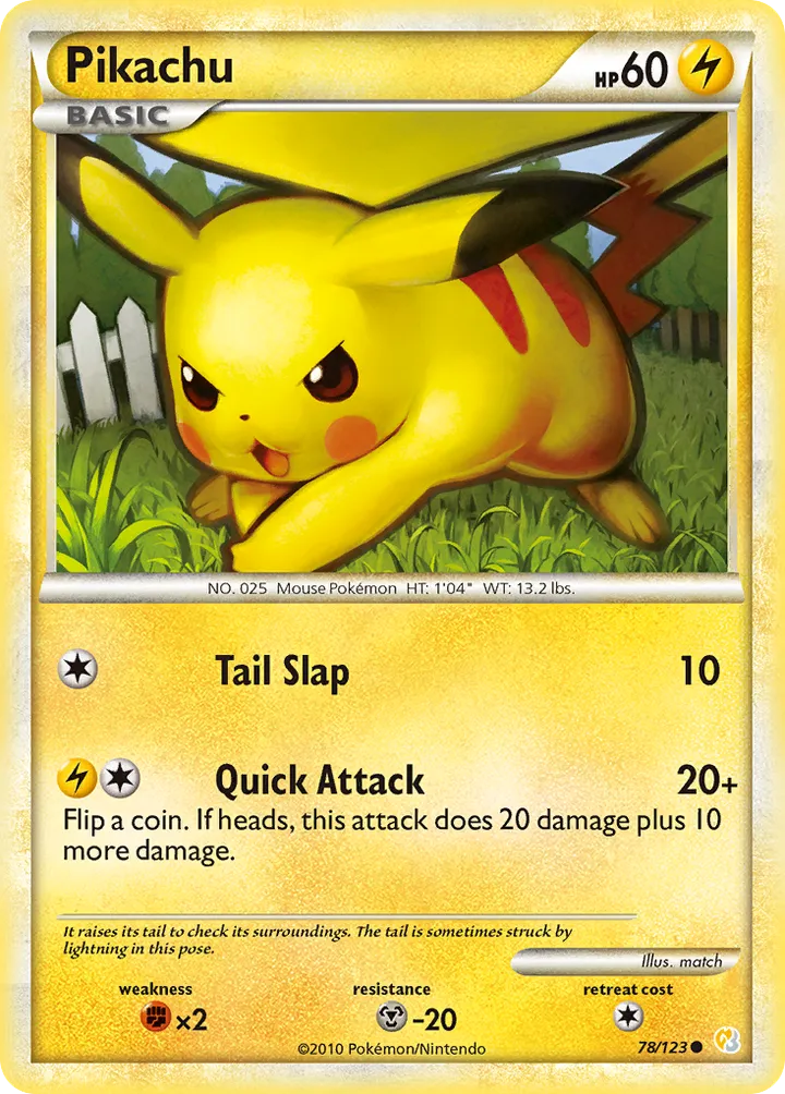 HeartGold & SoulSilver 英語版 Pikachu 78 カード表面
