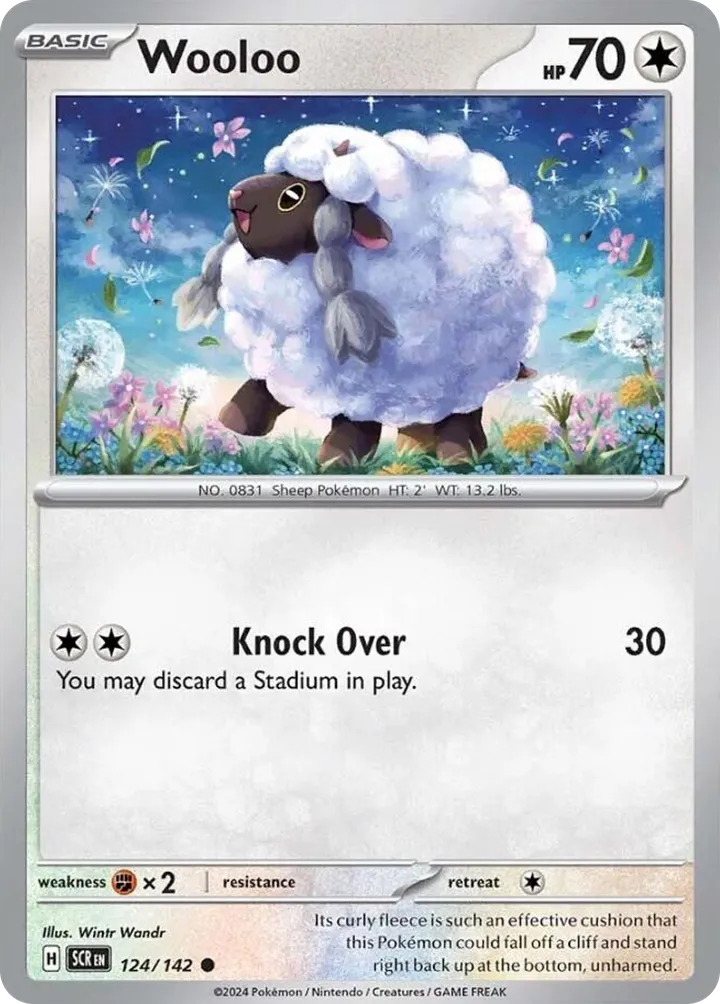 Scarlet & Violet—Stellar Crown 영어판 Wooloo 124 카드 앞면