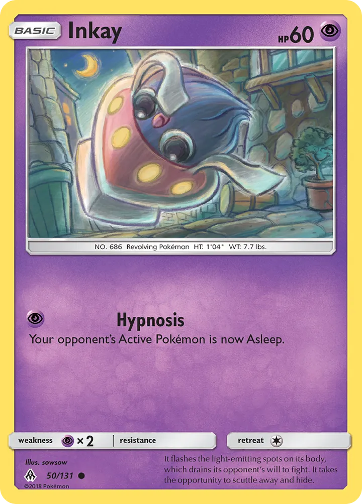 Sun & Moon—Forbidden Light 영어판 Inkay 50 카드 앞면