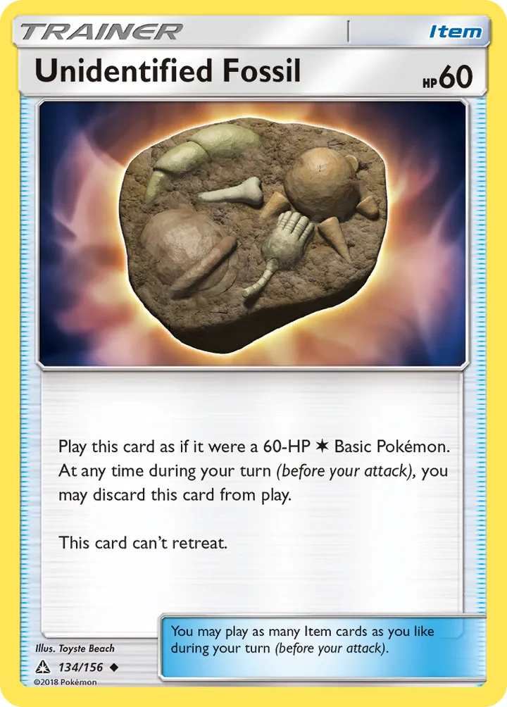 Sun & Moon—Ultra Prism 영어판 Unidentified Fossil 134 카드 앞면