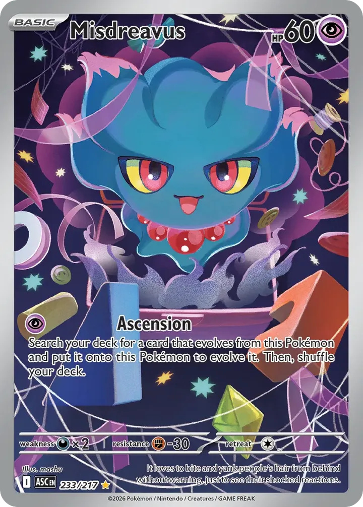 Mega Evolution—Ascended Heroes 英語版 Misdreavus 233 カード表面