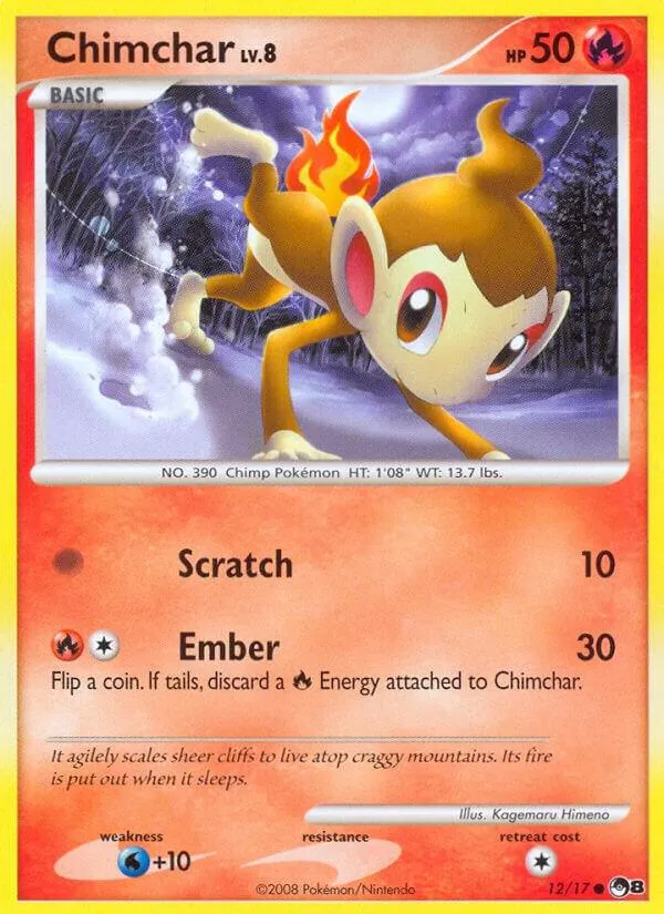 POP Series 8 영어판 Chimchar 12 카드 앞면